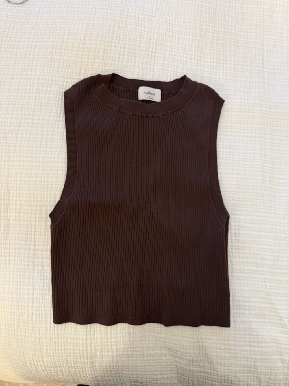 Wilfred Ribbed Mock Neck Tank Top - Chocolate Brown
